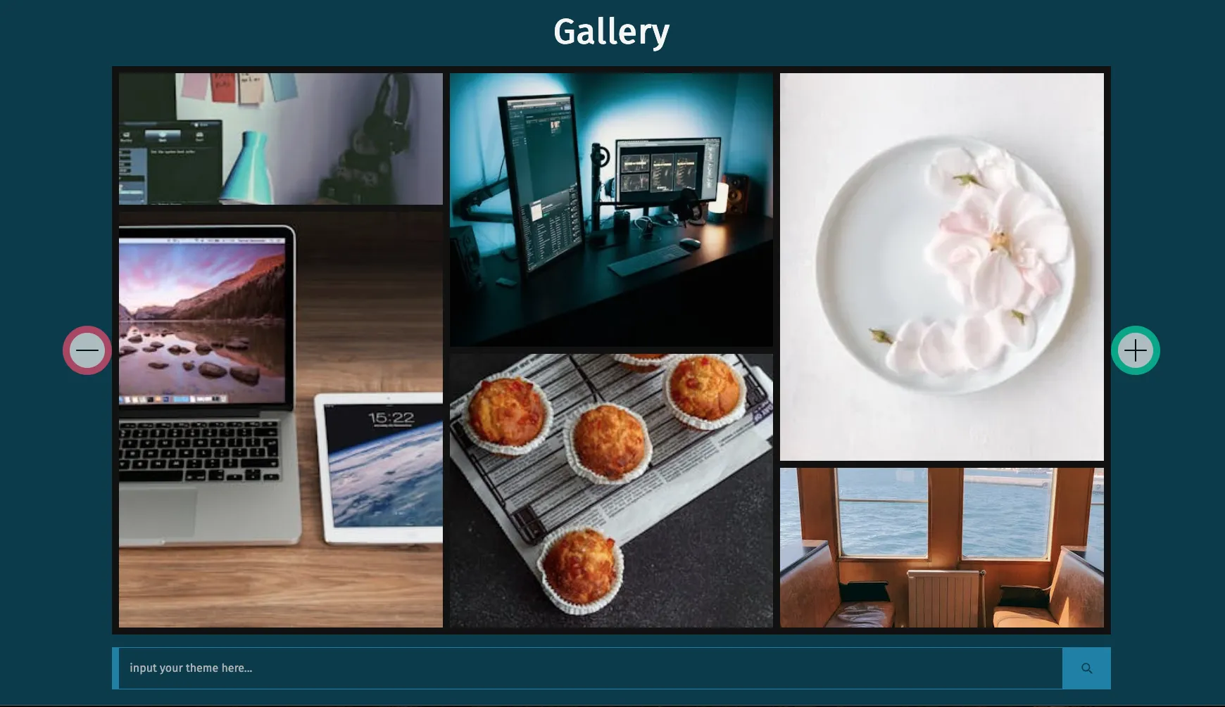 A photo gallery with a special design